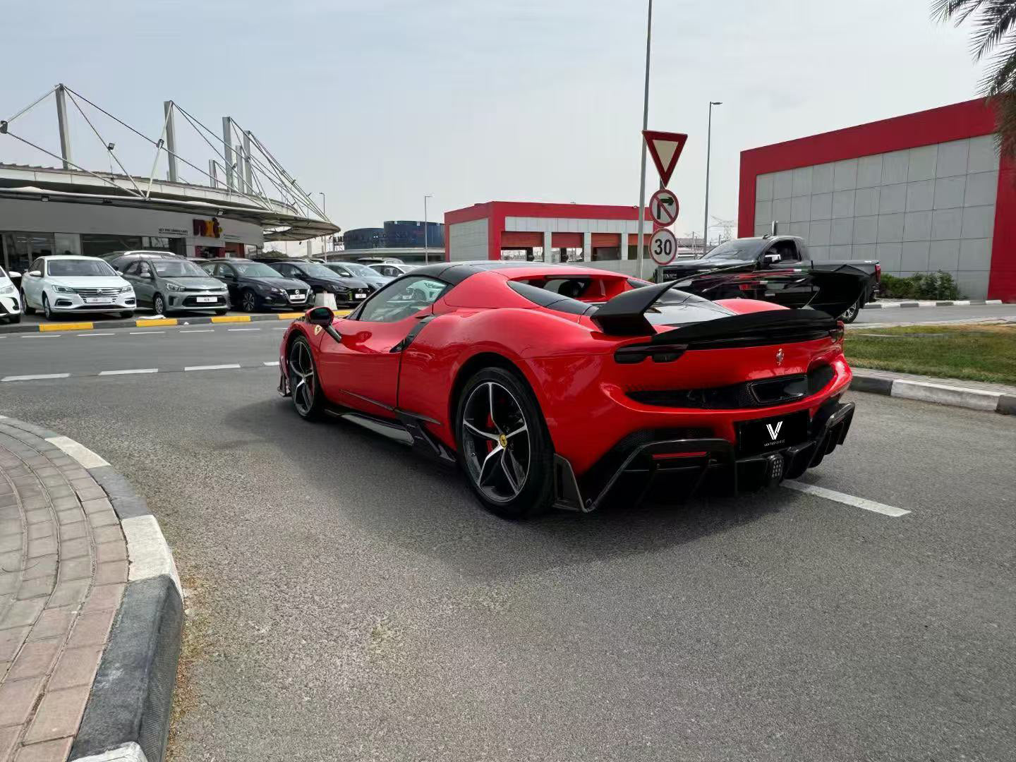 Ferrari 296 GTB GTS with Aftermarket Parts - Full Body Kit Package FRP / Carbon Fiber from Ventus Veloce