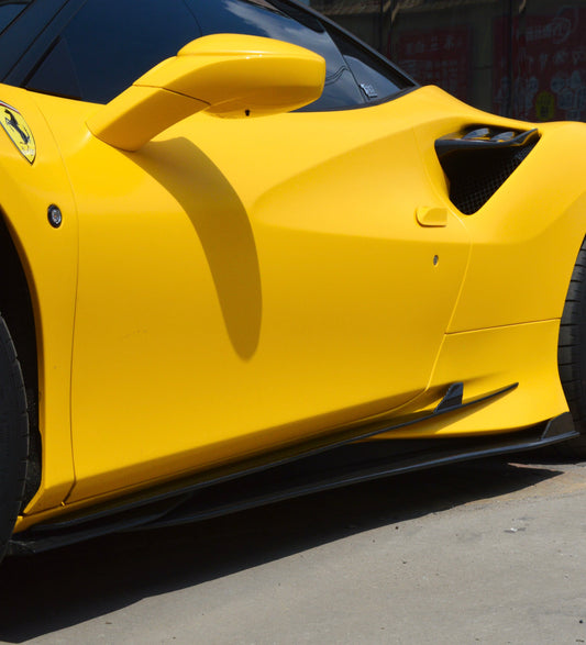 Ferrari F8 Tributo Spider 2020 2021 2022 2023 with Aftermarket Parts - Side Skirts Pre-preg Carbon Fiber from Ventus Veloce