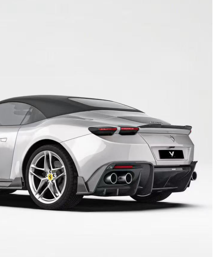 Ferrari Roma Coupe 2020 2021 2022 2023 2024 & Spider 2023 2024 2025 2026 with Aftermarket Parts - Rear Diffuser Carbon Fiber from Ventus Veloce