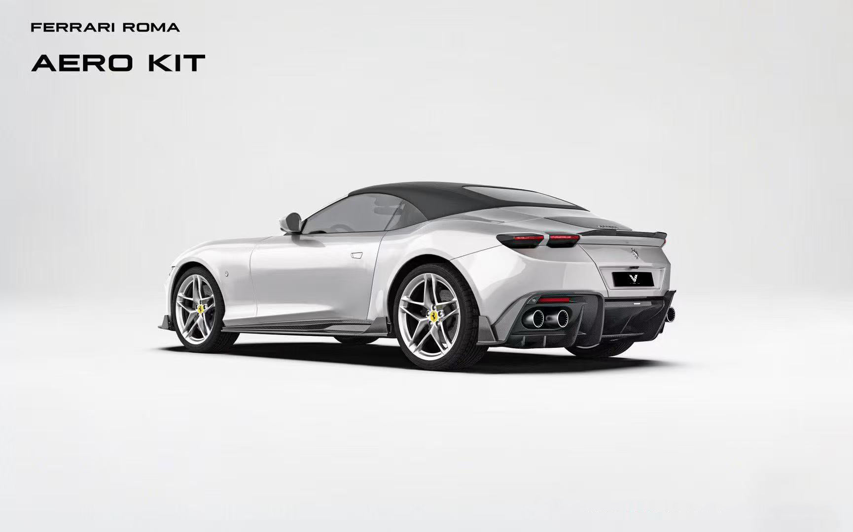Ferrari Roma Coupe 2020 2021 2022 2023 2024 with Aftermarket Parts - Rear Lip Spoiler Carbon Fiber from Ventus Veloce