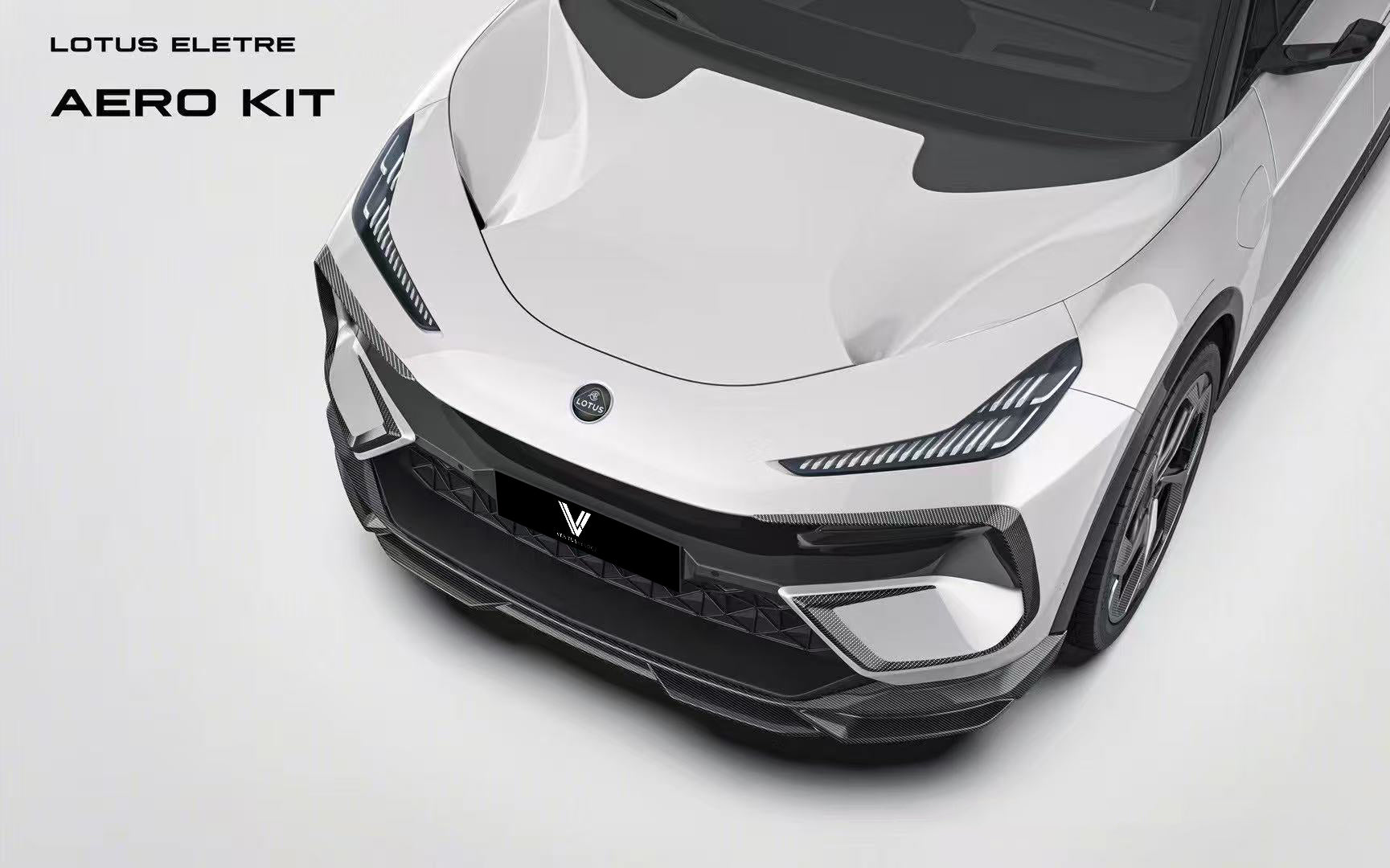 Lotus Eletre 2023 2024 with Aftermarket Parts - PK Style Front Lip Pre-preg Carbon Fiber from Ventus Veloce