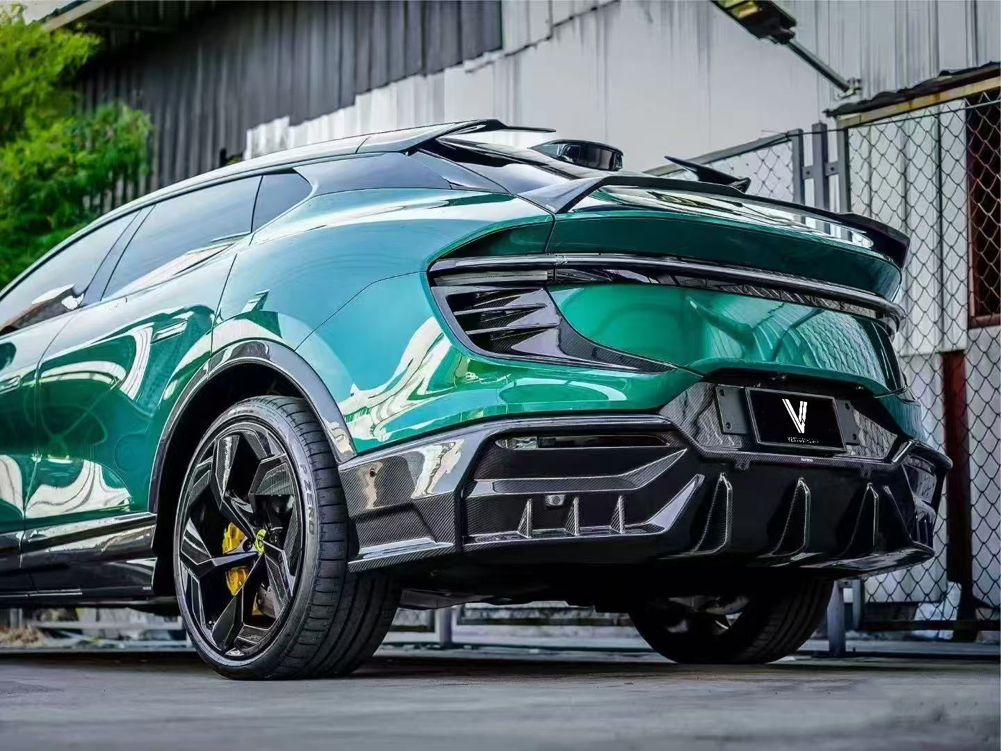 Lotus Eletre 2023 2024 with Aftermarket Parts - PK Style Rear Diffuser Pre-preg Carbon Fiber from Ventus Veloce
