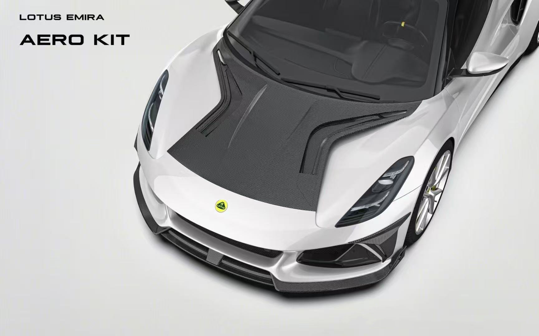 Lotus Emira 3.6 V6 2.0 Four-cylinder 2022-ON with Aftermarket Parts - Front Canards Pre-preg Carbon Fiber from Ventus Veloce