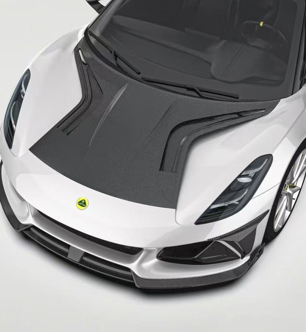 Lotus Emira 3.6 V6 2.0 Four-cylinder 2022-ON with Aftermarket Parts - Hood Pre-preg Carbon Fiber from Ventus Veloce