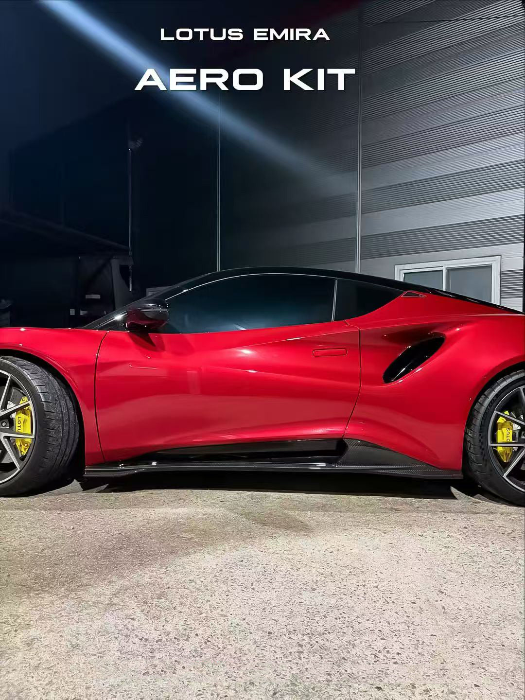 Lotus Emira 3.6 V6 2.0 Four-cylinder 2022-ON with Aftermarket Parts - Side Skirts Pre-preg Carbon Fiber from Ventus Veloce