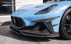 Maserati MC20 2022-ON with Aftermarket Parts - V1 Front Canards Dry Pre-preg Carbon Fiber from Ventus Veloce