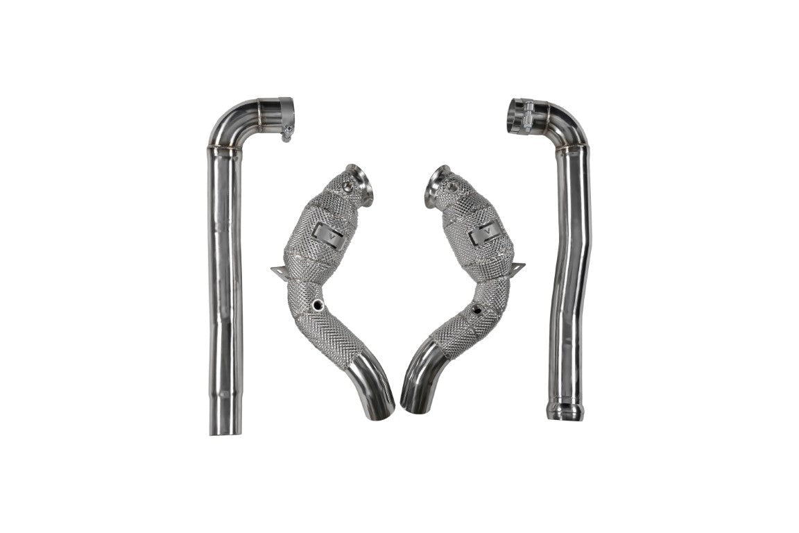 Mercedes Benz AMG GT GTS GTC GTR 2015 2016 2017 2018 2019 2020 2021 with Aftermarket Parts - 100 & 200 & 300 CELL & NO CAT Downpipe Stainless steel from Ventus Veloce