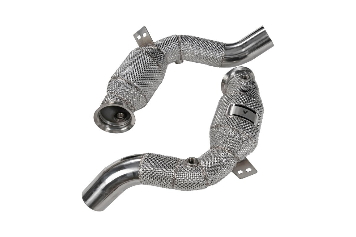 Mercedes Benz AMG GT GTS GTC GTR 2015 2016 2017 2018 2019 2020 2021 with Aftermarket Parts - 100 & 200 & 300 CELL & NO CAT Downpipe Stainless steel from Ventus Veloce
