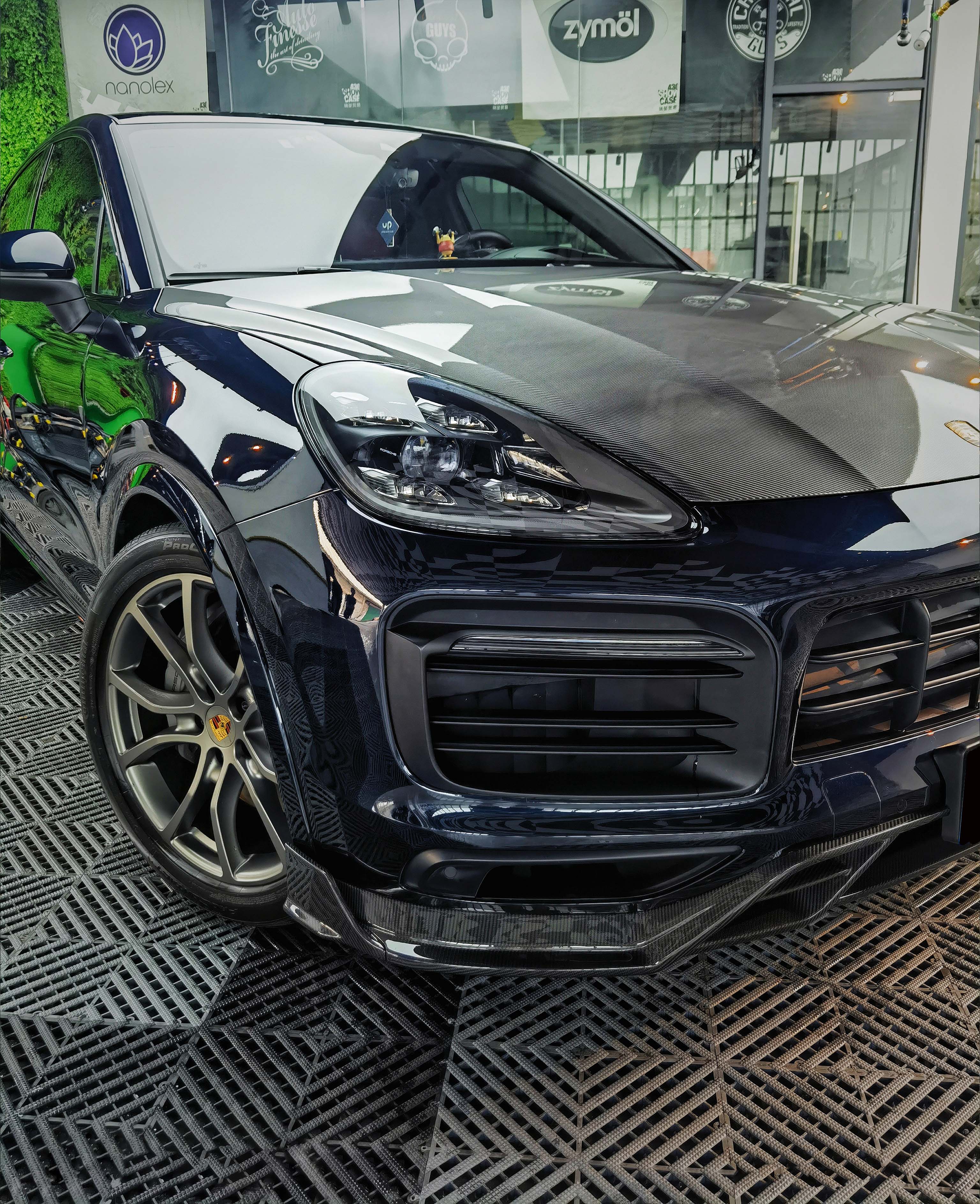 Porsche Cayenne 9Y0 9Y0.1 9Y3 9Y3.1 2019 2020 2021 2022 2023 Base/S (fitment not suitable for bumpers with sport design package) with Aftermarket Parts - Front Lip Pre-preg Carbon Fiber from Ventus Veloce
