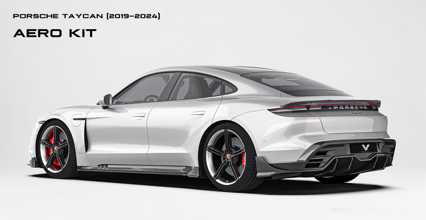 Porsche Taycan & Cross Turismo Base/4/4S/GTS  2020 2021 2022 2023 2024 with Aftermarket Parts - Rear Diffuser Pre-preg Carbon Fiber from Ventus Veloce