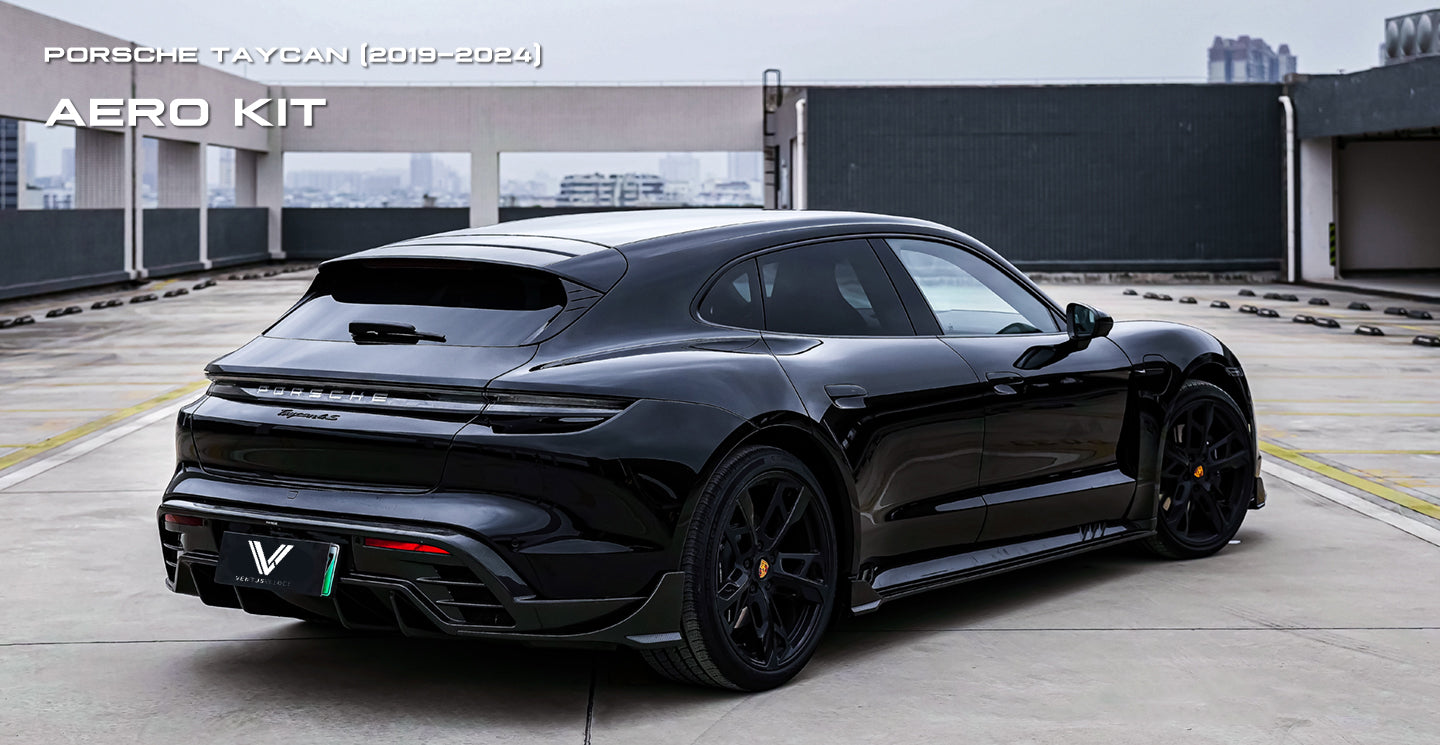 Porsche Taycan & Cross Turismo Base/4/4S/GTS  2020 2021 2022 2023 2024 with Aftermarket Parts - Rear Diffuser Pre-preg Carbon Fiber from Ventus Veloce