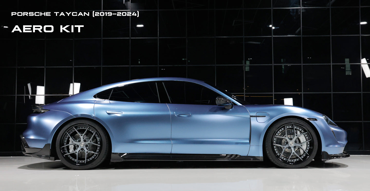 Porsche Taycan & Cross Turismo Base/4/4S/GTS/Turbo/Turbo S 2020 2021 2022 2023 2024 with Aftermarket Parts - Side Skirts Pre-preg Carbon Fiber from Ventus Veloce