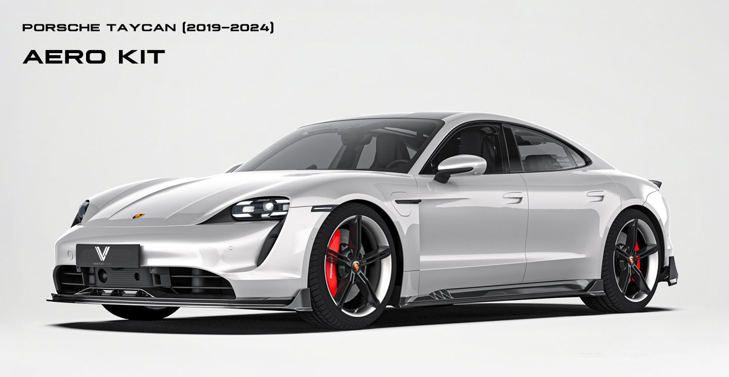Porsche Taycan & Cross Turismo Base/4/4S/GTS/Turbo/Turbo S 2020 2021 2022 2023 2024 with Aftermarket Parts - Side Skirts Pre-preg Carbon Fiber from Ventus Veloce