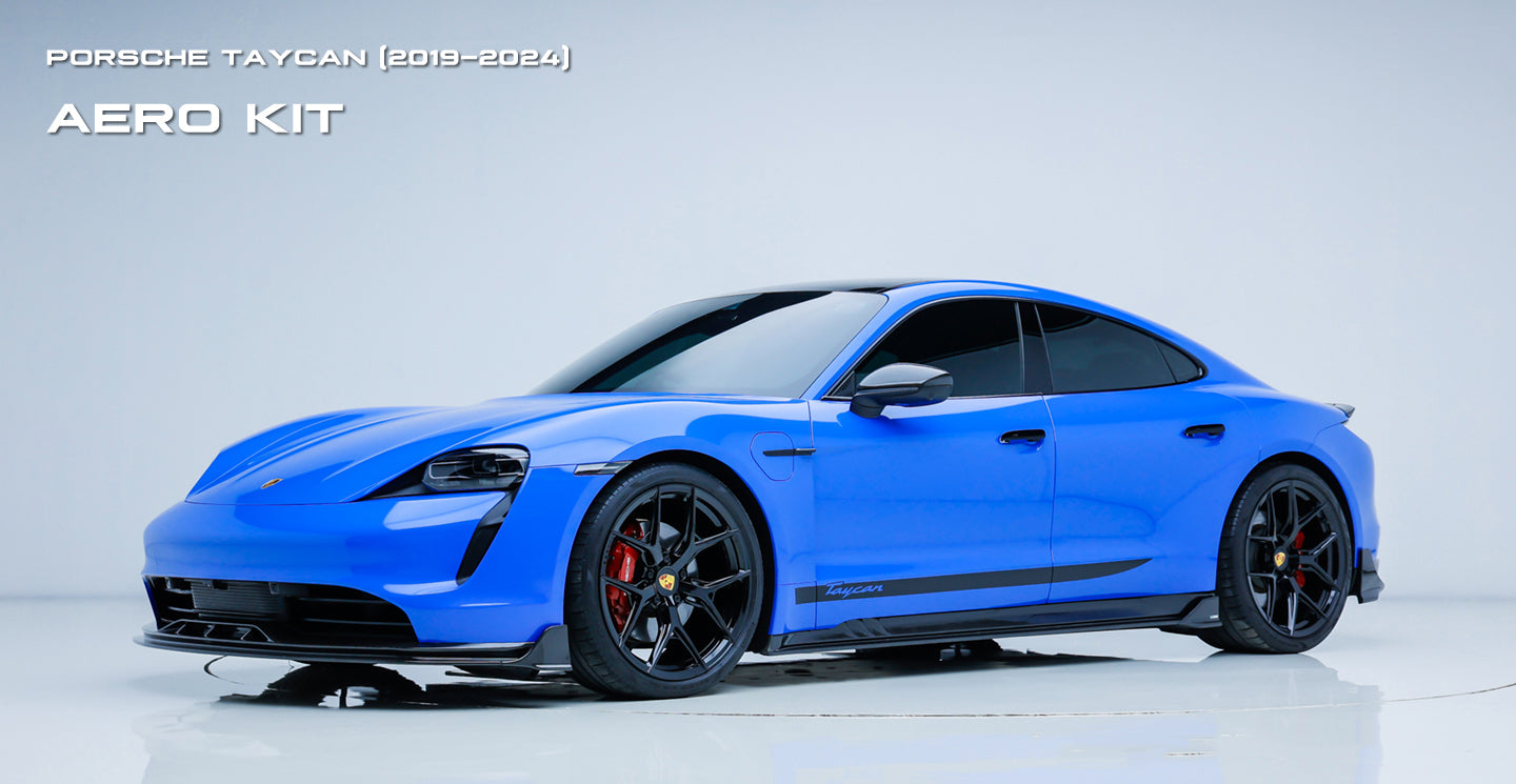 Porsche Taycan & Cross Turismo Base/4/4S/GTS  2020 2021 2022 2023 2024 with Aftermarket Parts - Front Lip Pre-preg Carbon Fiber from Ventus Veloce