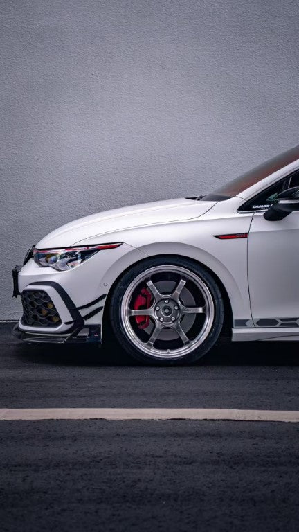 Volkswagen GTI & R-line MK8 2022 2023 2024 with Aftermarket Parts - AE Style Front Lip?Carbon Fiber?from ArmorExtend
