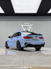 BMW 3 Series M340i 330i (With M-Package Bumper, does not fit base model) G20 G21 Pre-LCI 2019 2020 2021 2022 with Aftermarket Parts - V1 Style Rear Diffuser & Lower Splitters PP from Yofer USA