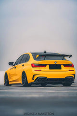 BMW 3 Series M340i 330i (With M-Package Bumper, does not fit base model) G20 G21 Pre-LCI 2019 2020 2021 2022 with Aftermarket Parts - V1 Style Rear Diffuser & Lower Splitters PP from Yofer USA