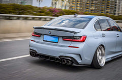 BMW 3 Series M340i 330i (With M-Package Bumper, does not fit base model) G20 G21 Pre-LCI 2019 2020 2021 2022 with Aftermarket Parts - V1 Style Rear Diffuser & Lower Splitters PP from Yofer USA