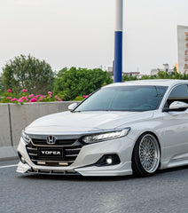 Honda Accord 10.5th Gen facelift 2021-2022 with Aftermarket Parts - Front Lip Splitter PP from Yofer USA