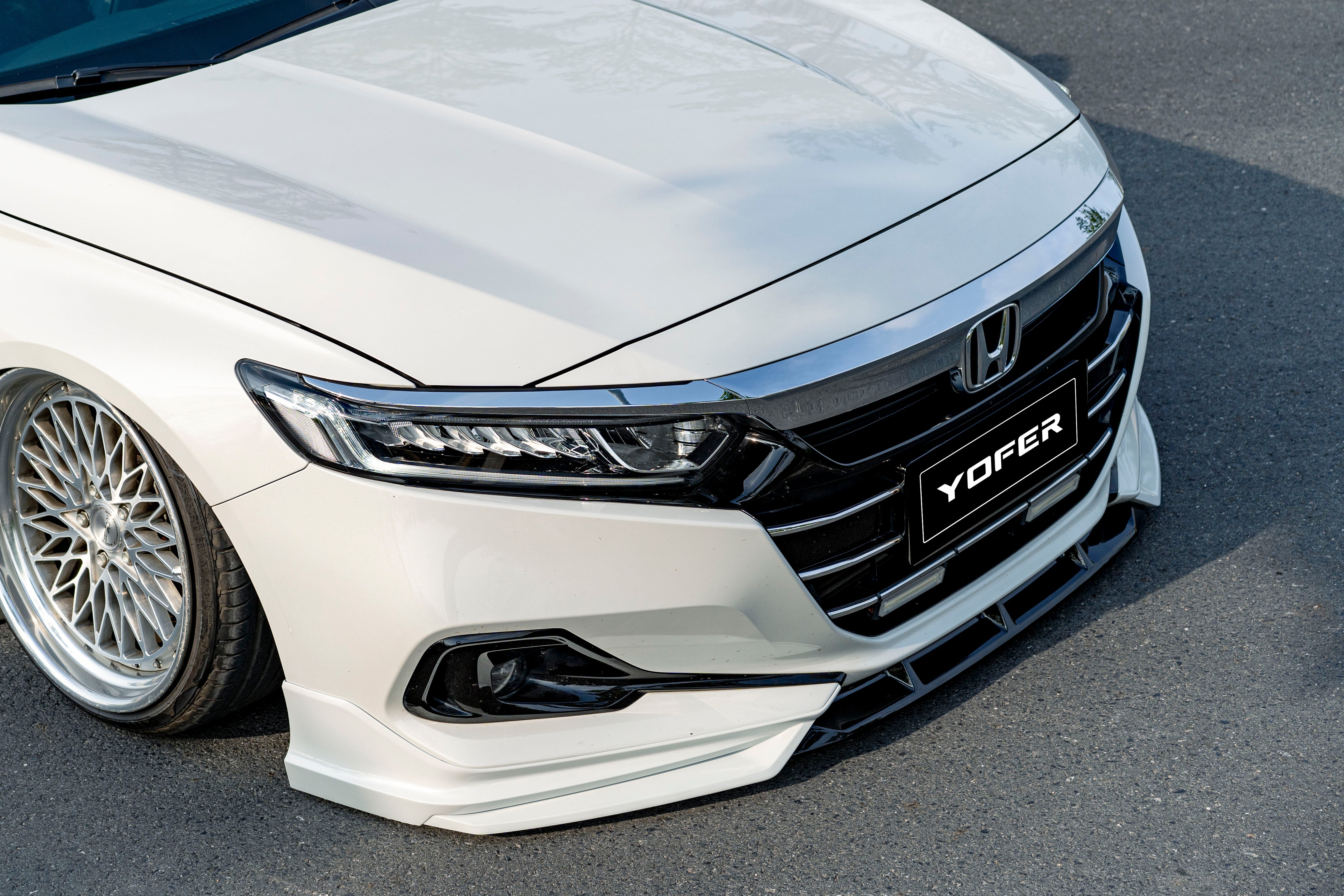 Honda Accord 10.5th Gen facelift 2021-2022 with Aftermarket Parts - Front Lip Splitter PP from Yofer USA
