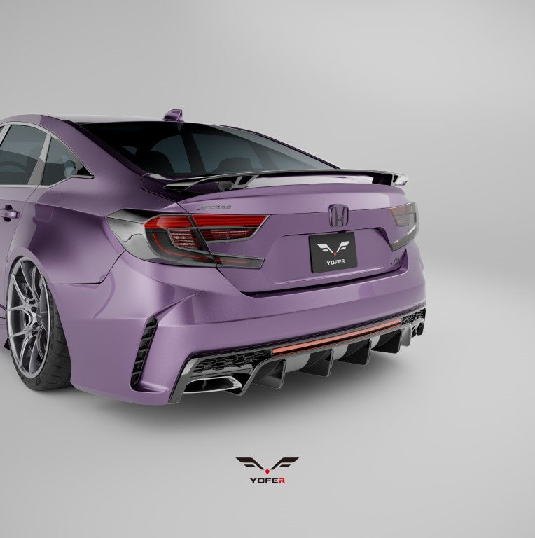 Honda Accord 10th 10.5th Gen 2018-2022 with Aftermarket Parts - Rear Bumper PP from Yofer USA
