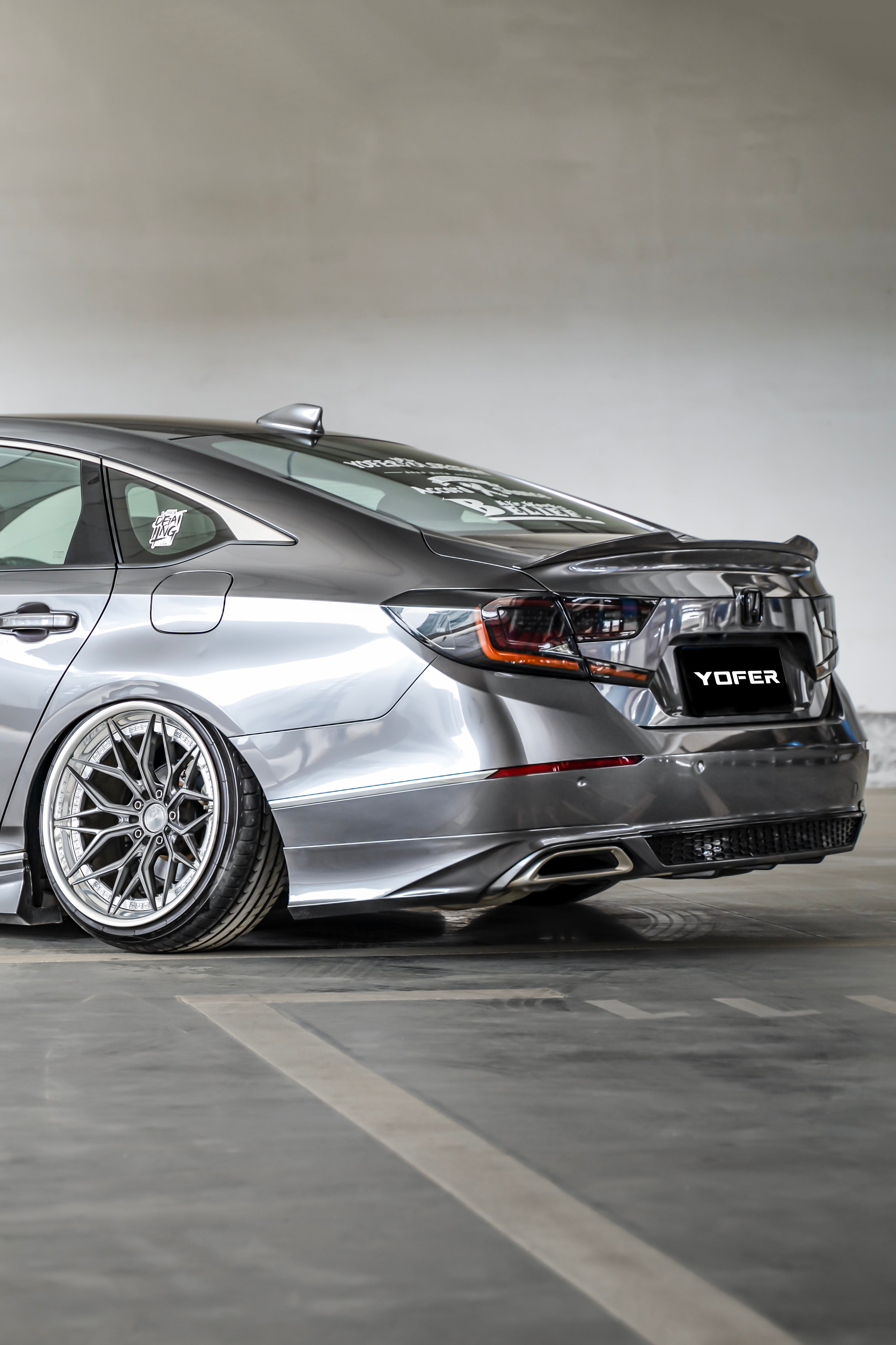 Honda Accord 10th 10.5th Gen 2018-2022 with Aftermarket Parts - V1 Style Rear Diffuser & Rear Canards PP from Yofer USA
