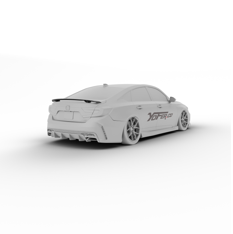 Honda Accord 10th 10.5th Gen 2018-2022 with Aftermarket Parts - V2 Style Rear Spoiler ABS from Yofer USA
