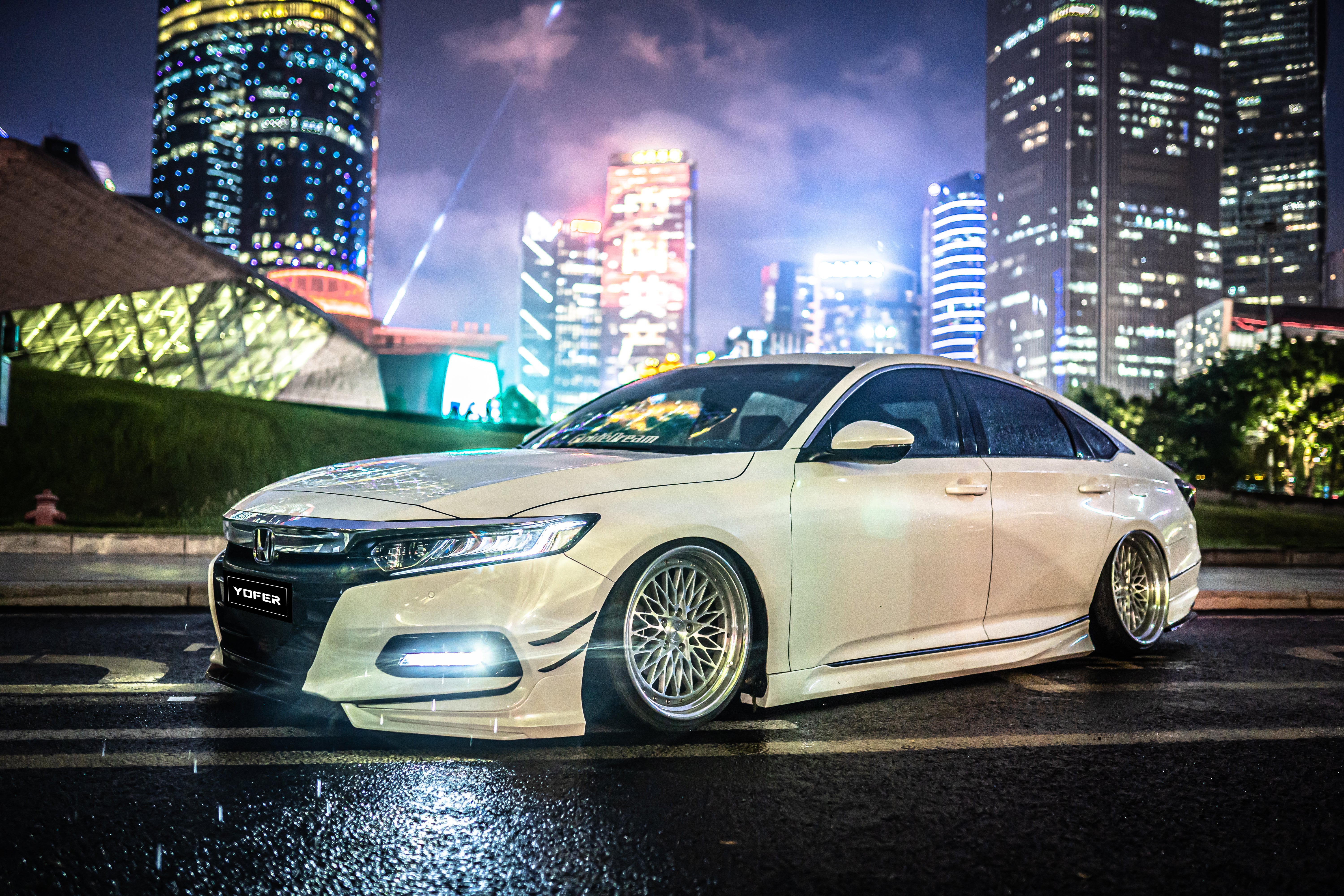 Honda Accord 10th Gen Pre-facelift 2018-2020 with Aftermarket Parts - Front Lip PP from Yofer USA
