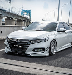 Honda Accord 10th Gen Pre-facelift 2018-2020 with Aftermarket Parts - Front Lip PP from Yofer USA
