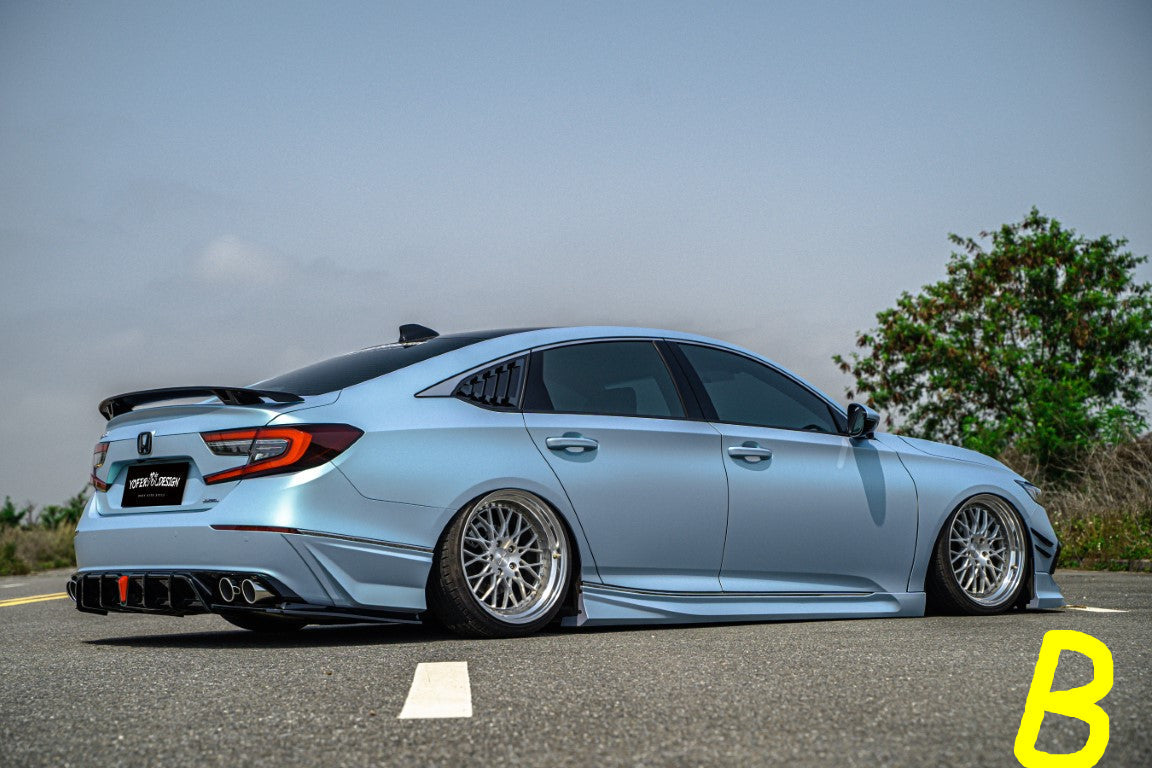 Honda Accord 10th 10.5th Gen 2018-2022 with Aftermarket Parts - V2 Style Rear Diffuser & Rear Canards PP from Yofer USA
