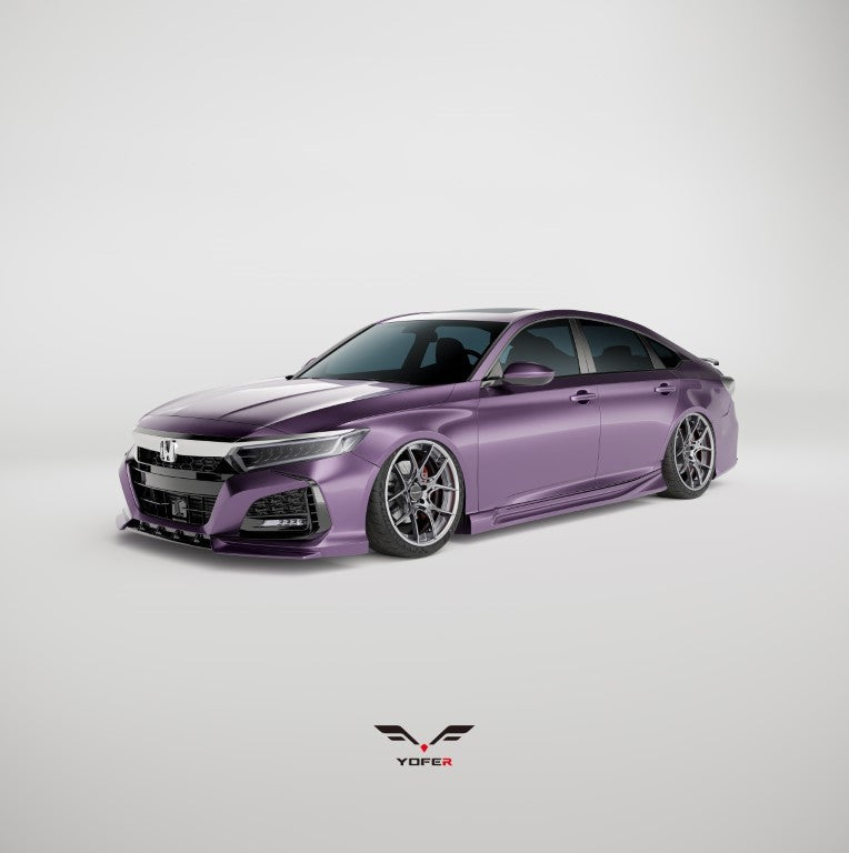 Honda Accord 10th Gen Pre-facelift 2018-2020 with Aftermarket Parts - Front Lip PP from Yofer USA