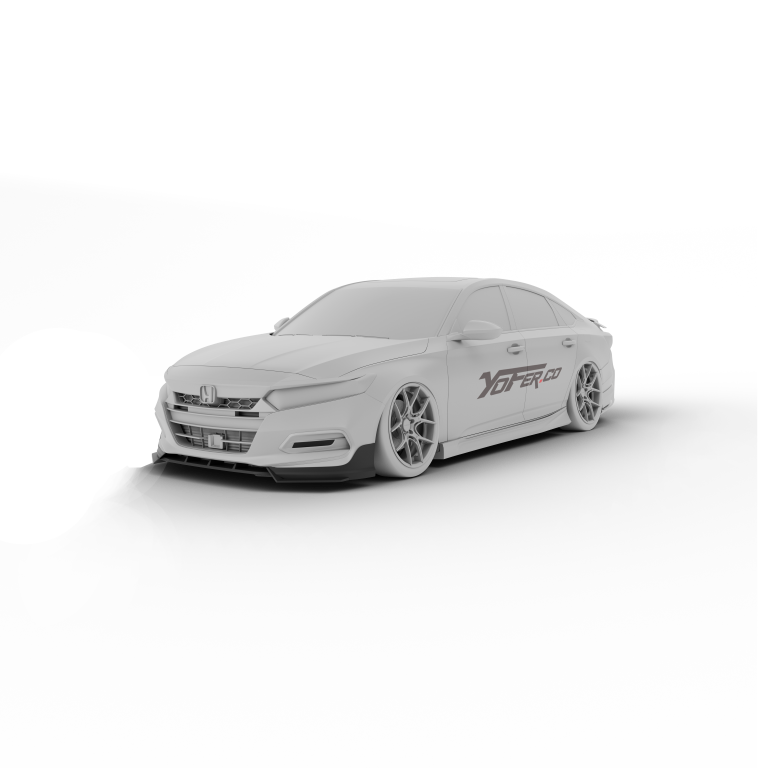 Honda Accord 10th Gen Pre-facelift 2018-2020 with Aftermarket Parts - Front Lip PP from Yofer USA