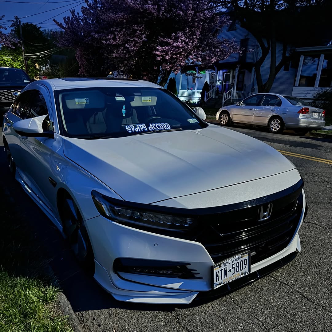 Honda Accord 10th Gen Pre-facelift 2018-2020 with Aftermarket Parts - Front Lip PP from Yofer USA