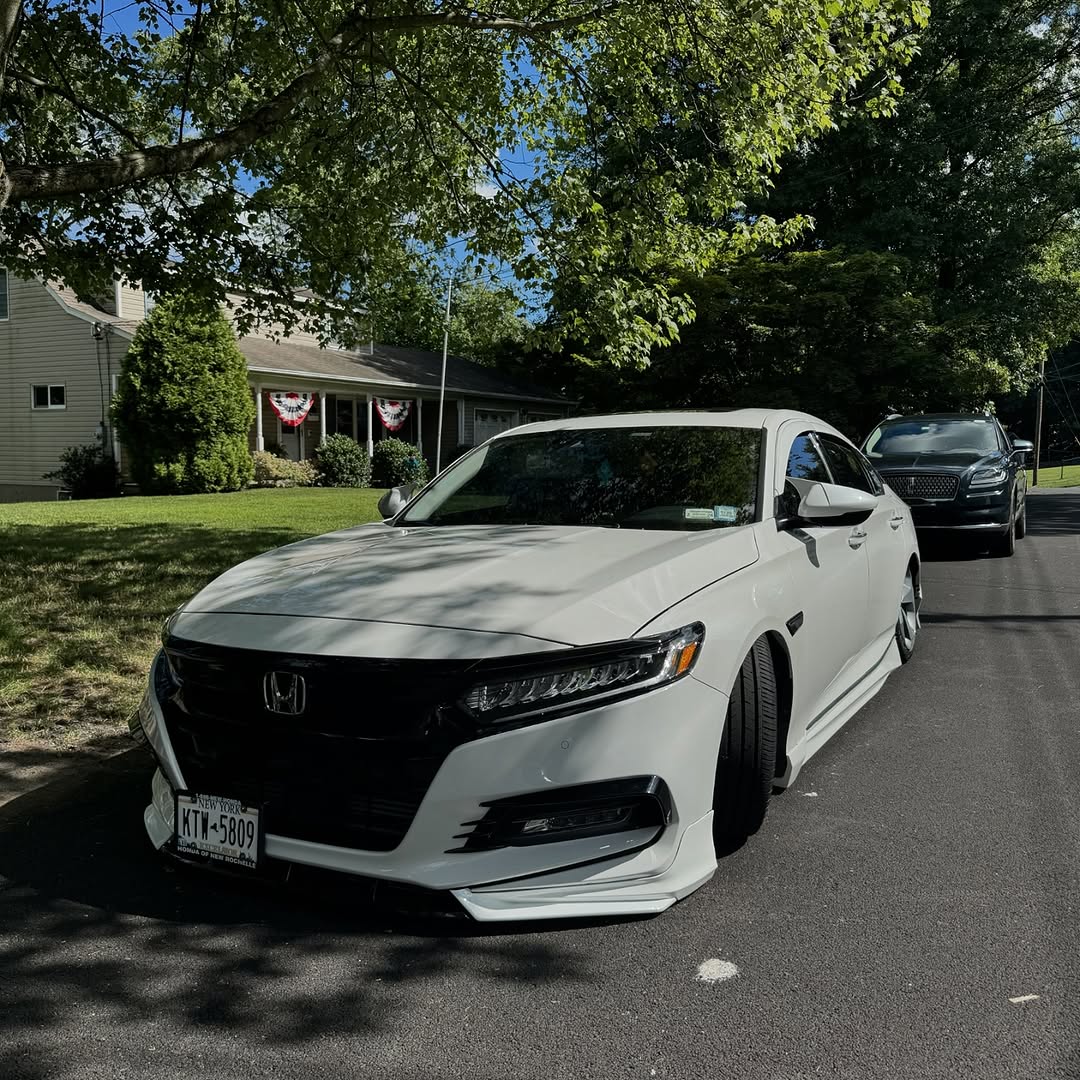 Honda Accord 10th Gen Pre-facelift 2018-2020 with Aftermarket Parts - Front Lip PP from Yofer USA