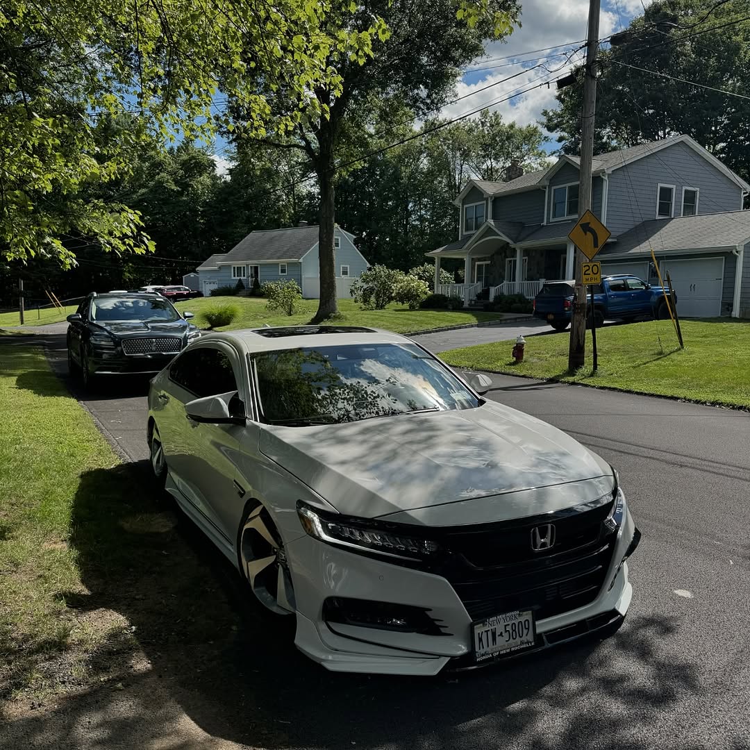 Honda Accord 10th Gen Pre-facelift 2018-2020 with Aftermarket Parts - Front Lip PP from Yofer USA