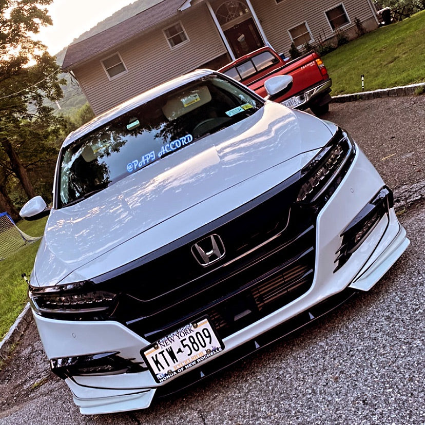 Honda Accord 10th Gen Pre-facelift 2018-2020 with Aftermarket Parts - Front Lip PP from Yofer USA