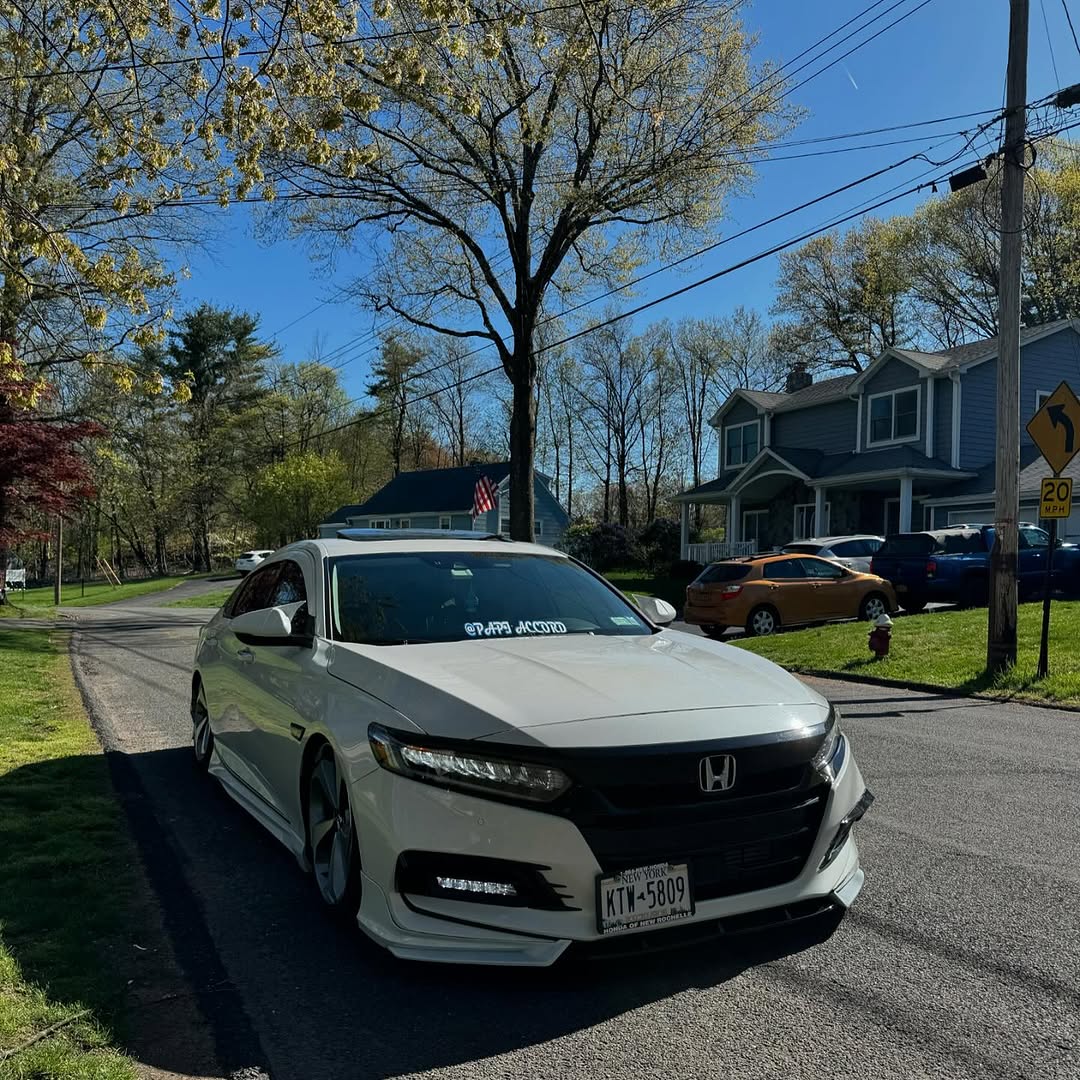 Honda Accord 10th Gen Pre-facelift 2018-2020 with Aftermarket Parts - Front Lip PP from Yofer USA