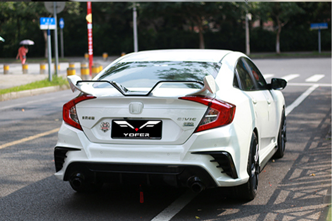 Honda Civic 10th Gen FC1 FC2 FC5 FC6 2016 2017 2018 2019 2020 2021 Sedan with Aftermarket Parts - Package A PP Polypropylene & ABS from Yofer USA