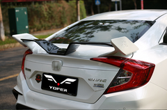 Honda Civic 10th Gen FC1 FC2 FC5 FC6 2016-2021 with Aftermarket Parts - Rear Spoiler ABS from Yofer USA
