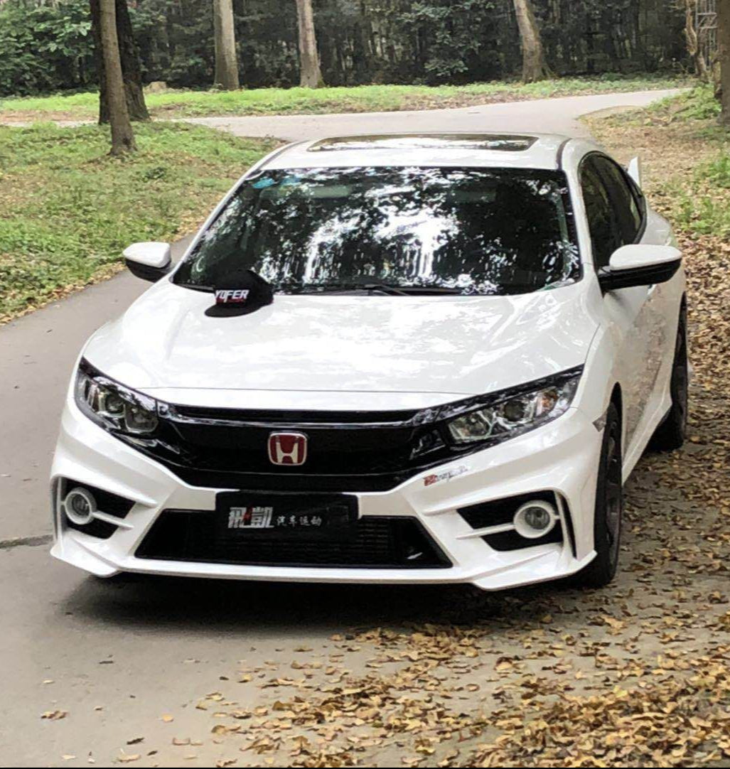 Honda Civic 10th Gen FC1 FC2 FC5 FC6 2016 2017 2018 2019 2020 2021 Sedan with Aftermarket Parts - Package A PP Polypropylene & ABS from Yofer USA