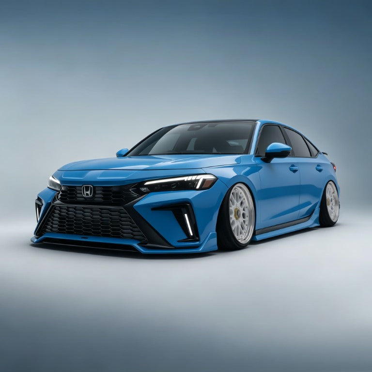 Honda Civic 11th 11.5th Gen FE1 FE2 FE4 2022-ON & Civic 11th 11.5th Gen FL1 FL2 FL4 2022-ON with Aftermarket Parts - V1 Front Bumper PP Polypropylene from Yofer USA