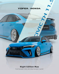 Honda Civic 11th 11.5th Gen FE1 FE2 FE4 2022-ON & Civic 11th 11.5th Gen FL1 FL2 FL4 2022-ON with Aftermarket Parts - V1 Front Bumper PP Polypropylene from Yofer USA