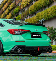 Honda Civic 11th Gen FE1 FE2 FE4 2022-ON with Aftermarket Parts - Rear Diffuser & Canards PP from Yofer USA