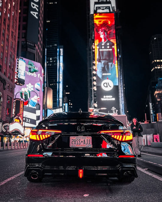 Honda Civic 11th Gen FE1 FE2 FE4 2022 2023 2024 with Aftermarket Parts - Rear Diffuser & Canards PP from Yofer USA