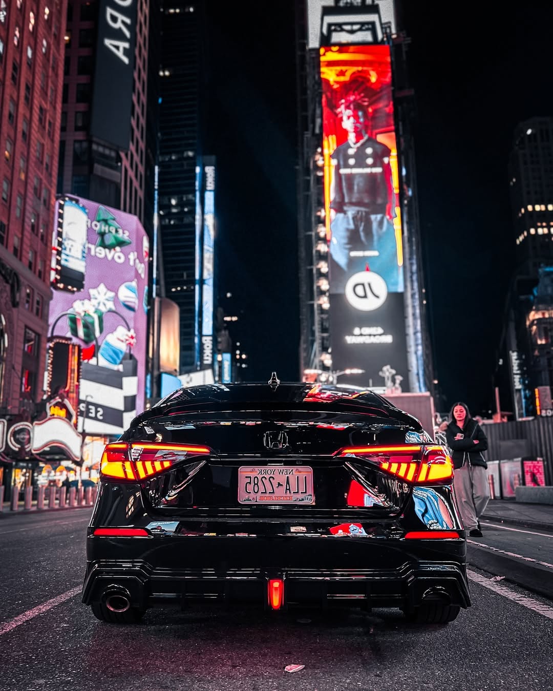 Honda Civic 11th Gen FE1 FE2 FE4 2022 2023 2024 with Aftermarket Parts - Rear Diffuser & Canards PP from Yofer USA