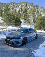 Honda Civic 11th Gen FE1 FE2 FE4 2022-ON & Civic 11th Gen FL1 FL2 FL4 2022-ON with Aftermarket Parts - V2 Style Front Lip Spliter PP from Yofer USA