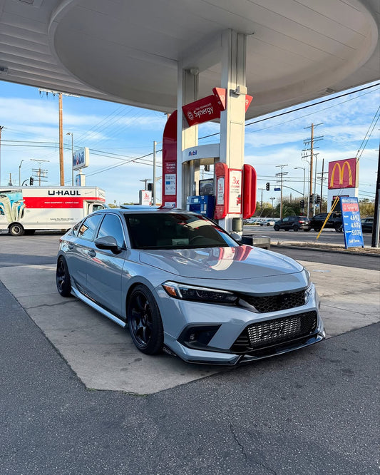 Honda Civic 11th Gen FE1 FE2 FE4 2022-ON & Civic 11th Gen FL1 FL2 FL4 2022-ON with Aftermarket Parts - V2 Style Front Lip Spliter PP from Yofer USA