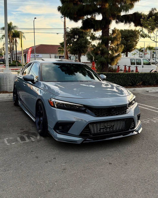 Honda Civic 11th Gen FE1 FE2 FE4 2022-ON & Civic 11th Gen FL1 FL2 FL4 2022-ON with Aftermarket Parts - V2 Style Front Lip Spliter PP from Yofer USA