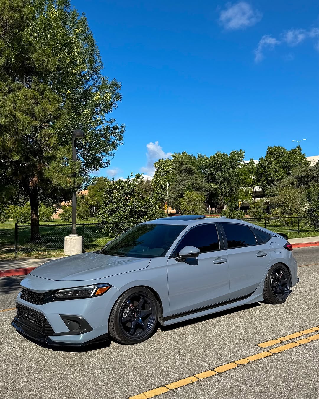 Honda Civic 11th Gen FE1 FE2 FE4 2022-ON & Civic 11th Gen FL1 FL2 FL4 2022-ON with Aftermarket Parts - V2 Style Front Lip Spliter PP from Yofer USA