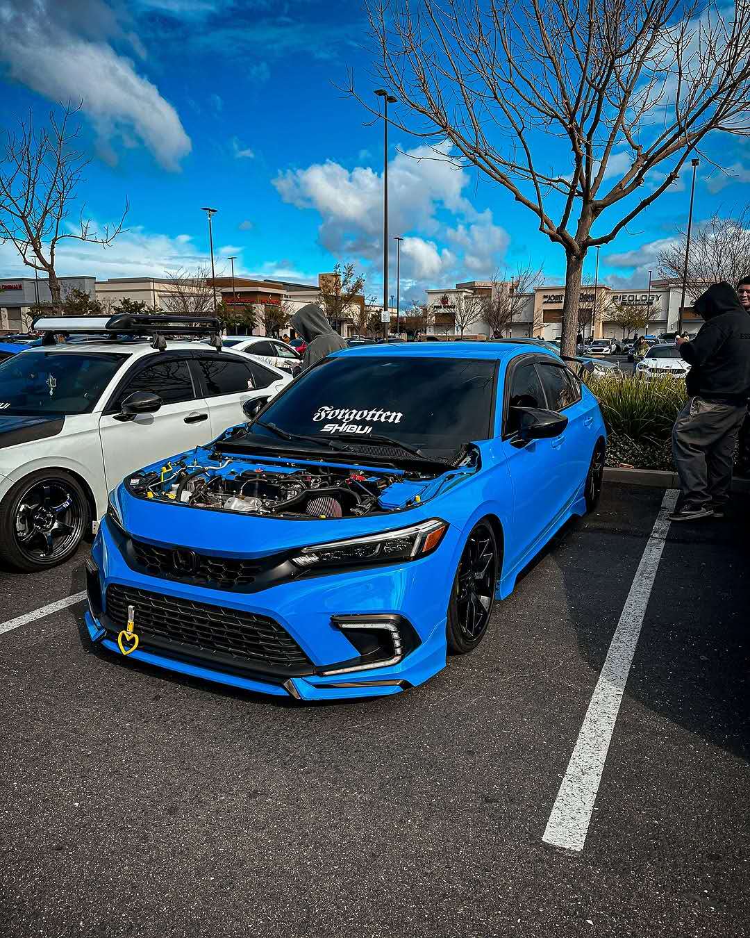 Honda Civic 11th Gen FE1 FE2 FE4 2022-ON & Civic 11th Gen FL1 FL2 FL4 2022-ON with Aftermarket Parts - V1 Style Front Lip Spliter PP from Yofer USA